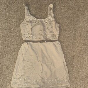 Embellished Cream Two-Piece Set